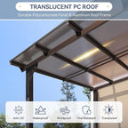 10x20FT Lean to Gazebo, Hardtop Metal Pergola with Polycarbonate Roof, Large Wall Mounted Heavy Duty Awnings, Patio Canopy for Backyard, Deck, Porch