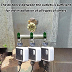 3 Way Garden Hose Splitter, Heavy Duty Brass Nickel Plated Rust Resistant Faucet Manifold, 3/4" Frost Resistant Outdoor Hose Adapter Connector，Hose Spigot Adapter with 3 Large Green Handles