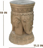 ZOEJADE Maharajah Elephant Lotus Statue Resin Stool Majestic Pedestal Sculpture Antique Buddha Collectibles Outdoor Garden Table Stand Holder for Home Courtyard Lawn Patio Decor Indoor Good Luck