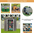 Vongrasig 6x4 FT Outdoor Storage Shed, Metal Garden Shed Clearance with Window and Lockable Door, All-Weather Sloping Roof Tool Shed for Backyard, Patio, Grey