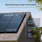 120W Solar Panel ShadowFlux Anti-Shading N-Type 16BB 12 Volt, 25% High-Efficiency, PV Module Power Charger for RV Marine Rooftop Farm Battery and Other Off-Grid Applications