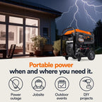 Generac 19,300 Starting Watt Portable Gas Generator - Electric Start - Home Backup or RV Ready - Heavy Duty Frame - Quiet, Long Runtime, Emergency Power - 49-State Compliant