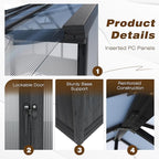 BlueWish 6x8FT Greenhouse, Greenhouse for Outdoor with Cedar Frame, Adjustable Vent, Wood Greenhouses with Polycarbonate Panel, Green House for Outside, Garden, Backyard, Black