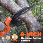MAXLANDER 2-in-1 Cordless Pole Saw & 8 Inch Brushless Chainsaw, 20V Electric Pole Saws for Tree Trimming, Battery Powered Pole Saws with Extension pole & 2 x 3.0Ah Battery
