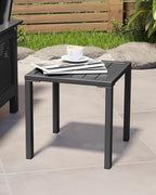Crestlive Products Aluminum Outdoor Side Table, Pool Lounge Chair Side Table, Weather Resistant Small Square Coffee End Table for Patio, Yard, Garden, Porch, Deck, Indoor, Outdoor