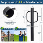 Fence Post Driver, 20LBS Fence Post Driver with Handle, 2.7 inch Inner Diameter Hand Post Pounder, Heavy Duty Driver Tool T Post Rammer for Fence Post U Channel Wooden Post Metal Post, Black