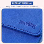 Magic Card Deck Box for MTG Single Deck Card Box fits 100+ TCG Sleeved Cards Soft Leather Card Box Top loading Card Boxes Magic Gift for MTG TCG CCG (Vertical,Dark Blue)