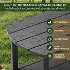 TORVA Patio Adirondack Side Table, Outdoor End Tables All-Weather Resistant HDPE Humidity-Proof Long Time Use for Deck, Lawn,Garden, Porch, Backyard End Table(Gray Color-2 Tier)