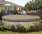 ECOOPTS 15 ft Round Pool Cover for Above Ground Pools, Swimming Pool Cover Protector Winter Safety Cover (Sand)