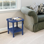 TORVA Patio Adirondack Side Table, Outdoor End Tables All-Weather Resistant HDPE Humidity-Proof Long Time Use for Deck, Lawn,Garden, Porch, Backyard End Table（Navy Blue）(2 Tier)