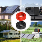 10 AWG Solar Cable 150FT Red + 150FT Black Tinned Copper Wire, 10 Gauge Solar Panel Wire for RV, Automotive, Trailer, Marine, Outdoors