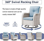 Patio Swivel Rocker Chairs: 5-Piece Set with Wicker Armrests for Outdoor Use, mos071-1 075 078-0