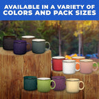 Set of 16 Ceramic Campfire Mugs – 15 Oz, Red – Coffee & Tea Cups for Home, Work, Travel, Camping – Customizable, Great for DIY, Events, Companies