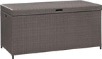 Crosley Furniture Palm Harbor Wicker Outdoor Storage Box for Patio Furniture Cushions and Pool Floats, Gray