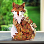 10" Metal Cute Fox Garden Accent, Whimsical Fox Lover Ornament, Real Metal Sculpture Decor, Funny Animal Outdoor Statue, Unique Decorative Lawn Fox Figurine Gift