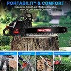 62cc Gas Chainsaw, 3.5-HP, 18 Inch Chain Saw, Gas Powered Chainsaws, 2-Stroke Gasoline Power Chain Saws with Automatic Oiler for Wood Cutting, Easy-Start, Black