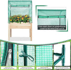 Elevated Wood Gardening Bed with Green House Cover - 36L x24W x 66H - Backyard Expressions