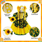 RONBEI Porch Goose Outfits, Sunflower Porch Goose Outfits Clothes for Porch Goose Statue Fit 23” Geese Lawn Yard Garden Party Decorate
