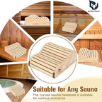2025 Upgraded Handmade Cedar Sauna Headrest with 4 Non-Slip Pads, Sauna Accessory, Ergonomic Neck Support, Modern Sauna Neck Rest for Infrared Saunas, Handcrafted Relaxation Wood Pillows, Head Pillow