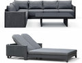 PURPLE LEAF Patio Furniture Set with 2 Person Lounge Chair 8 Pieces Outdoor Conversation Sets PP Rope Patio Sofa Table Manual Weaving Deep Seating Furniture for Porch Lawn Backyard Gray