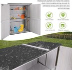 Outdoor Cabinet Storage Shed with Metal Frame Large Wooden Garden Shed Tool House with Floor,Door & Lock for Backyard Use