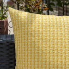 Kevin Textile Outdoor Waterproof Throw Pillow Covers Pack of 2 Farmhouse Decorative Cushion Covers for Garden Patio Tent Balcony Bench Couch Sofa 22x22 Inch, Yellow