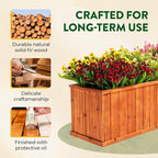 IDZO Wooden Window Box 40 in, Spacious Wooden Planter Boxes with Convenient Drainage Holes, Durable Oil Coated Window Box for Flowers & Plants, Decor Garden, Balcony, Backyard, Easy Assembly