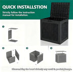 30 Gallon Outdoor Storage Deck Box Waterproof,Garden Tool,Backyard Cushion,Poolside Storage,Small Delivery Boxes for Outside,Lockable Lid,Rattan Black