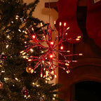 Alpine Corporation 16" Indoor Holiday 3D Snowflake Hanging Ornament with LED Lights, Red , Christmas Decoration