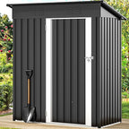 DWVO Metal Outdoor Storage Shed 5x3ft, Lockable Tool Sheds Storage with Air Vent for Garden, Patio, Lawn to Store Garbage Can, Lawnmower, Dark Gray