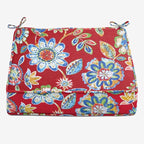 BrylaneHome Extra-Thick Seat Cushion - 23”L x 22”W x 5.5”H - Patio & Outdoor - Water, Stain & Fade Resistant - Daelyn Cherry