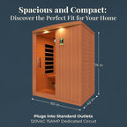 DYNAMIC SAUNAS Madrid Elite 3-Person Ultra Low EMF FAR Infrared Sauna with Red Light Therapy & Bluetooth Speakers | Personal Indoor Dry Heat Sauna for Home & Gym – Made from Canadian Hemlock