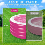 Inflatable Pool, Large Deep Round 70"x30" Family Inflatable Swimming Pool with Handles, Summer Water Party, Kids, Outdoor, Garden Backyard, Suitable for Adults & 3+ Year Olds (Pink)