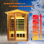 Red Cedar Outdoor Sauna 2 Person,Low EMF Far Infrared Adjustable Sauna,outdoor saunas for home,Traditional Sauna Spa,1850W,8 Heating Plates,LCD Control Panel,Chromotherapy Light,Bluetooth Speaker