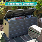 Domi 260 Gallon Resin Deck Box, Waterproof & UV-Resistant Outdoor Large Storage Box Lockable Storage Bin for Patio Cushions Pool Supplies Garden Tools and Delivery Storage