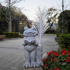 Frog Statue Solar Garden Decor,Resin Frog Statues and Colour Changing Optical Fiber Solar Lights,Outdoor Decoration for Balcony, Garden, Patio, Yard, Lawn,Gifts for Mom Grandma