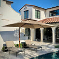 PURPLE LEAF 9' x 12' Double Top Deluxe Rectangle Patio Umbrella - Offset Hanging Cantilever Umbrellas in Heather Beige