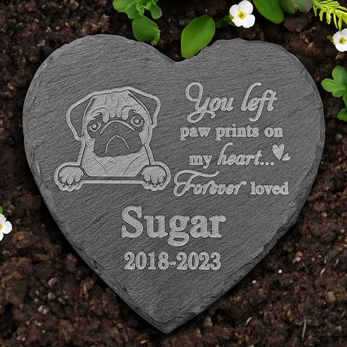 Pug Memorial Stone, Pug Statue, Pug Memorial Plaque, Pug Memorial Gifts, Pug Loss Sympathy Gift, in Memory of Pug