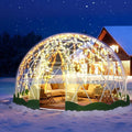 Garden Dome Tent, 15 x 9.5 ft Outdoor Clear Bubble Tent for 2-4 Person, All-Weather Geodesic Dome Greenhouse with Window & Door, PVC Transparent Tent for Patio, Camping, Party (15FT - Green)