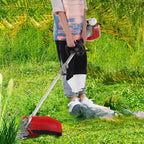 5 in 1 Weed Wacker Gas Powered, 52CC 2-Stroke String Trimmer/Edger, Pole Saw, Hedge Trimmer and Brush Cutter Blade with Extension Pole – Gas Powered Yard Tool for Landscaping Red