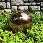 15 inch Diameter Rose Gold Gazing Ball,Rose Gold Stainless Steel Polished Reflective Smooth Garden Sphere Globe Mirror,Colorful and Shiny Addition to Any Garden or Home