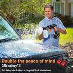 Cordless Power Washer, 900 PSI Cordless Pressure Washer, Portable Power Washer with 3.0Ah Battery&Charger & 6-in-1 Nozzle, 17FT Drain Hose, Portable Pressure Washer for Car WashHomeYard