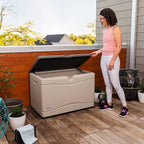 Lifetime 60103 Deck Storage Box, 80 Gallon, Desert Sand/Brown