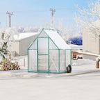6X4 ft Polycarbonate Greenhouse with Aluminum Frame, Polycarbonate Greenhouse for Outdoors, Greenhouses with Ventilation, Aluminum Large Walk-in Greenhouses for Outside