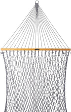 Original Pawleys Island Large Navy DuraCord Rope Hammock – 13 ft. x 55 in., 2-Person, 450 lb Capacity, Oak Spreader Bar, Zinc-Plated Hardware, Handcrafted in The USA