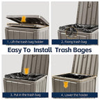 23 Gallon Outdoor Trash Can Waterproof Resin Garbage Can with Lid Outside Trash Bin for Porch Backyard, Deck, Patio, Kitchen Trash Can