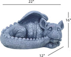 Large Sleeping Dragon Garden Outdoor 22" L Statue Mythical Decor for Lawn Yard Patio Pond Porch Deck Baby Sleeping Dragon Ornament Birthday Presents for Friends Family