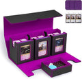 Marsguard Trading Card Deck Box with Commander Display，4 in 1 MTG Storage Holds 300+ Double-Sleeved Cards，3 Deck Boxes & Dice Tray Included，Fits MTG, TCG, PTCG & Sports Cards
