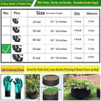 3-Pack 50 Gallon Thickened Plant Grow Bags Large (30x16 in) Heavy Duty Garden Bag Fabric Plant Pots for Potato,Tomato Planter,Herbs Veggies Planting,Flower Pots,Barrel Planter,Yard Waste Bag,Leaf Bags