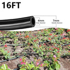 1/4 inch Drip Irrigation Tubing, 16FT Blank Distribution Tubing Drip Irrigation Hose, Garden Watering Drip Line for DIY Drip Irrigation System